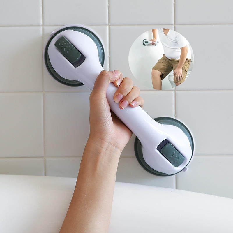 2PCS Suction Grab Rail Shower Support Handle Heavy Duty Grab Bar for Bathtubs and Showers Non-Slip Grip Handrail for Elderly