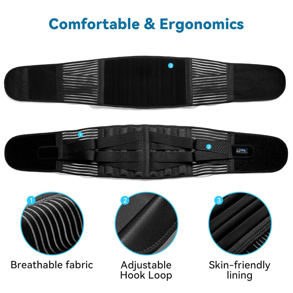 Back Braces for Lower Back Pain Relief with 6 Stays Breathable Back S Living Sensation