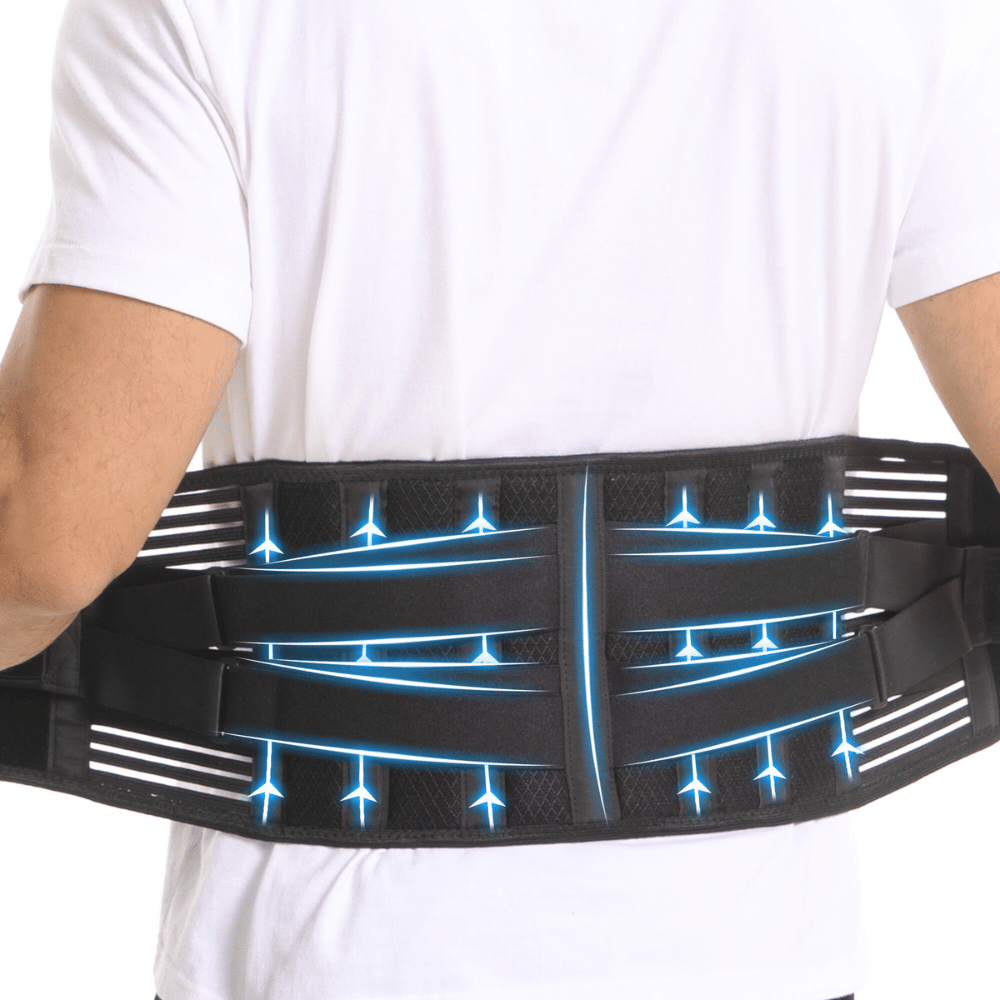 Back Braces for Lower Back Pain Relief with 6 Stays, Breathable Back Support Belt for Men/Women for Work