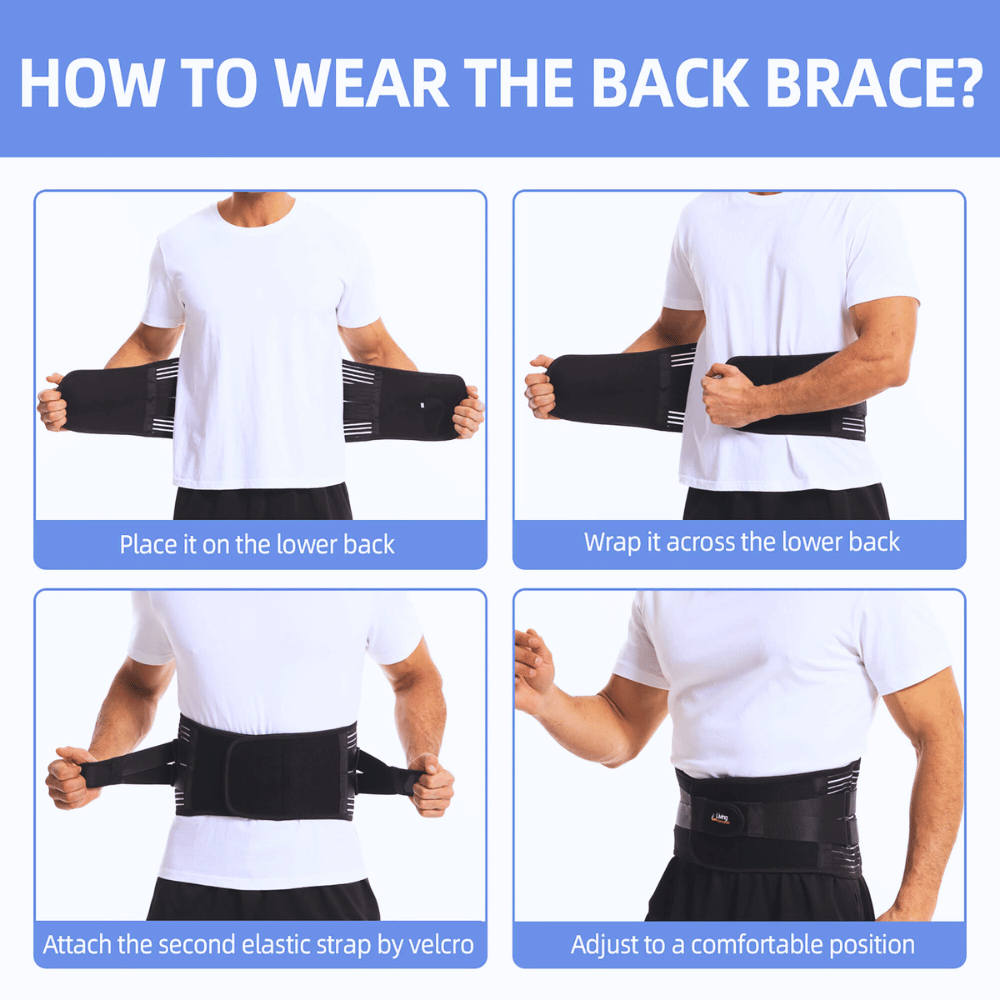 Back Braces for Lower Back Pain Relief with 6 Stays, Breathable Back Support Belt for Men/Women for Work